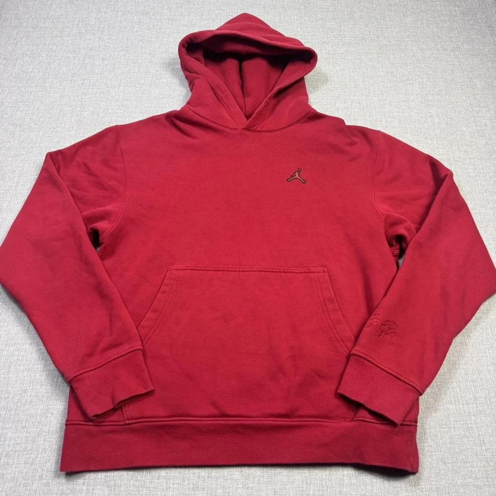 Nike Air Jordan Fleece Hoodie Mens‎ Small Red Pullover Heavyweight Hooded